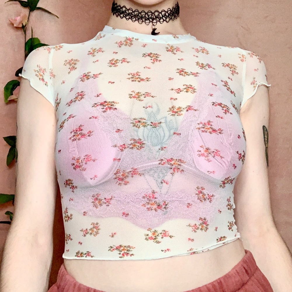 Vintage floral cottagecore baby tee